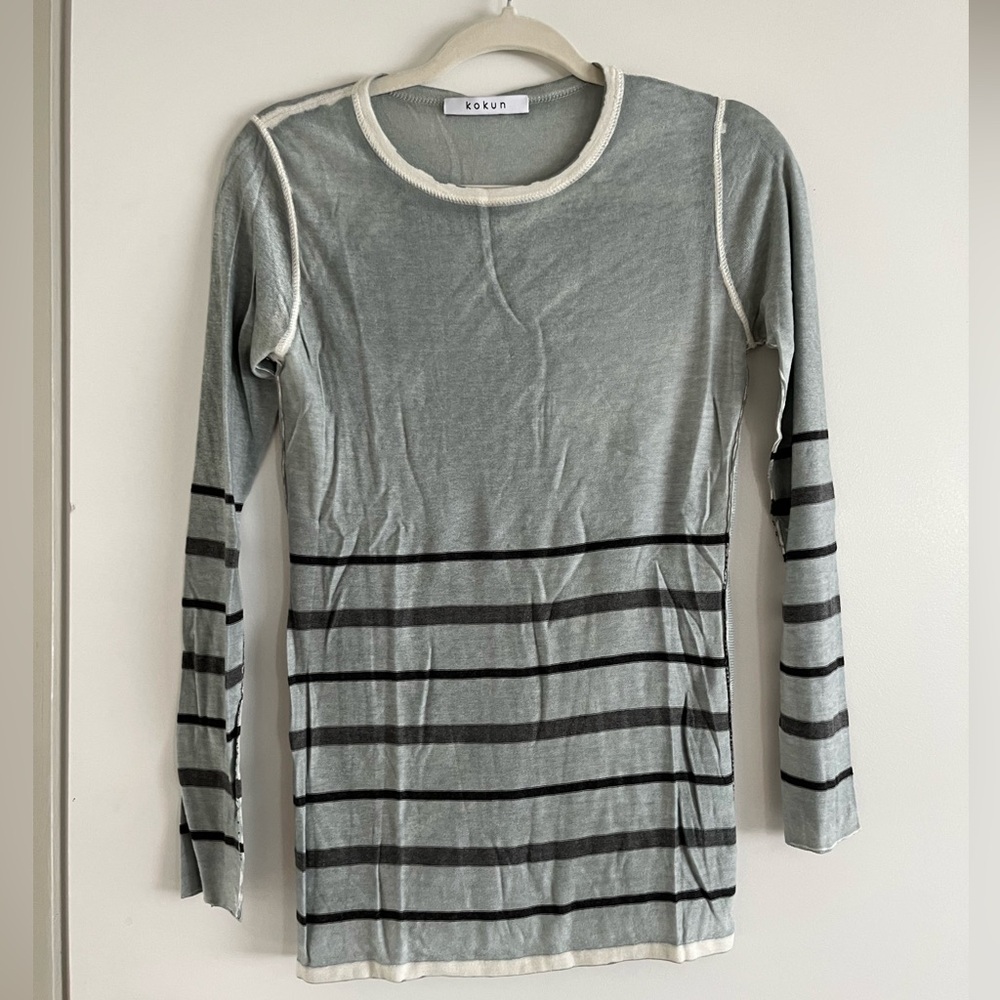 KOKUN patterned grey sweater size small
